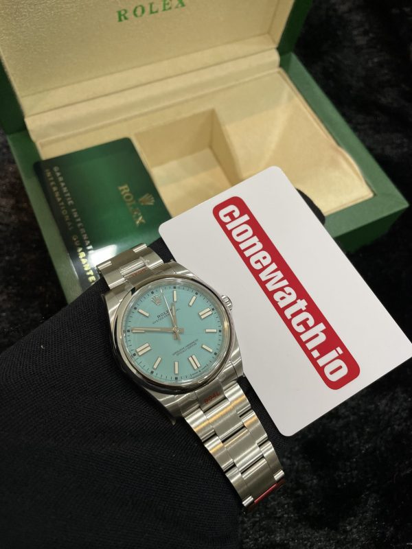 Replica Rolex Tiffany Oyster Perpetual 41mm Turquoise Blue dial Clone Copy