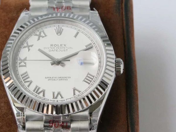 VSF Rolex Date Just Replica 41 White Dial Roman Numerals - Image 3