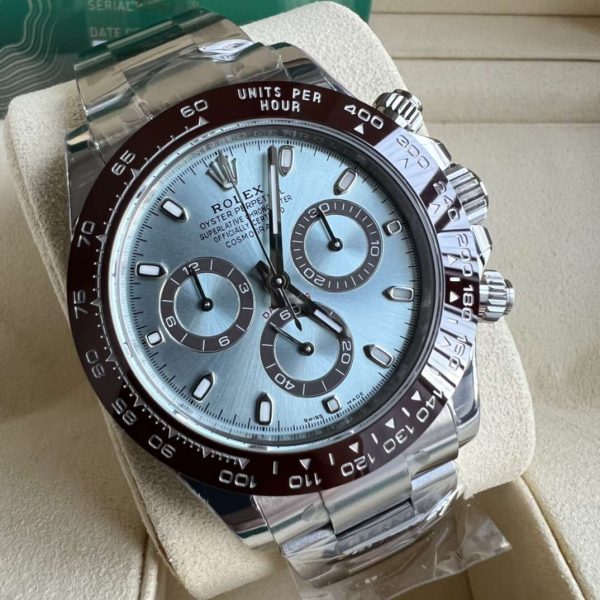 1:1 Fake Rolex Daytona Replica Oyster Platinum Ice-blue Dial - Image 7