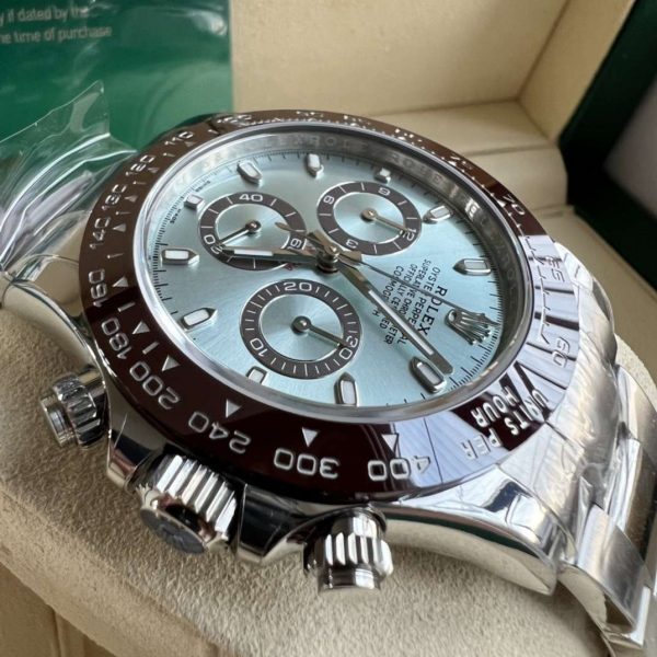 1:1 Fake Rolex Daytona Replica Oyster Platinum Ice-blue Dial - Image 6