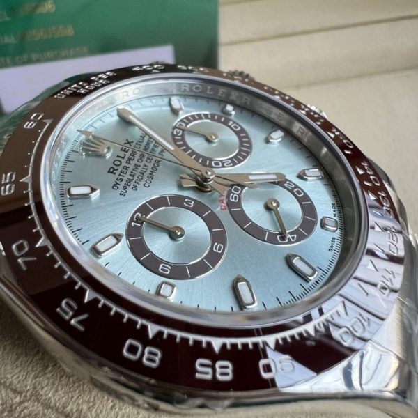 1:1 Fake Rolex Daytona Replica Oyster Platinum Ice-blue Dial - Image 4