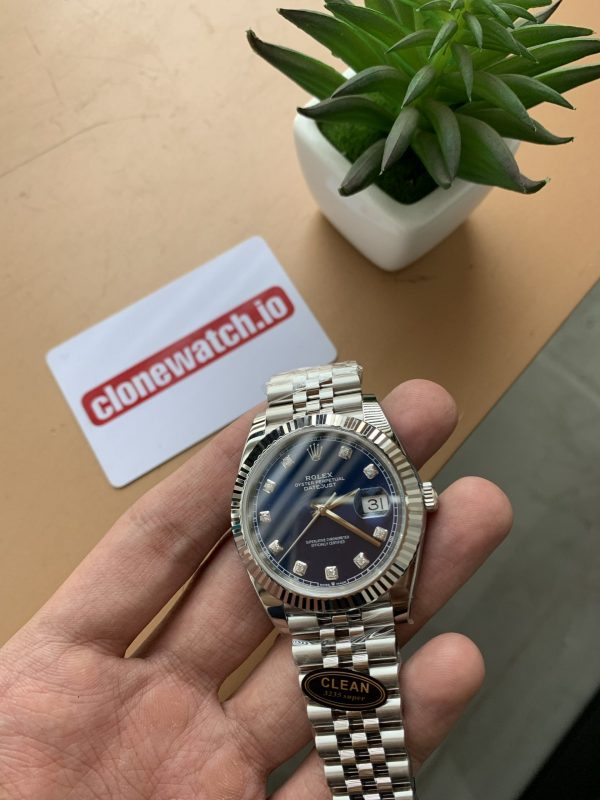 Rolex Datejust Super Clone Blue Diamond Dial Swiss 3235 Clone Movement - Image 2