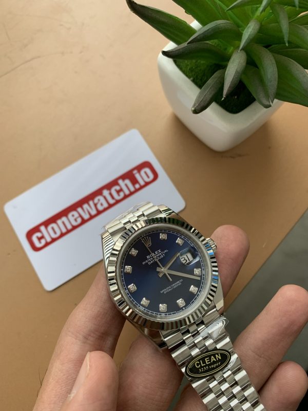 Rolex Datejust Super Clone Blue Diamond Dial Swiss 3235 Clone Movement - Image 3