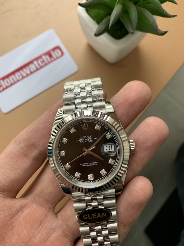Top Grade Rolex Datejust Replica 904L Diamond Markers Black Dial