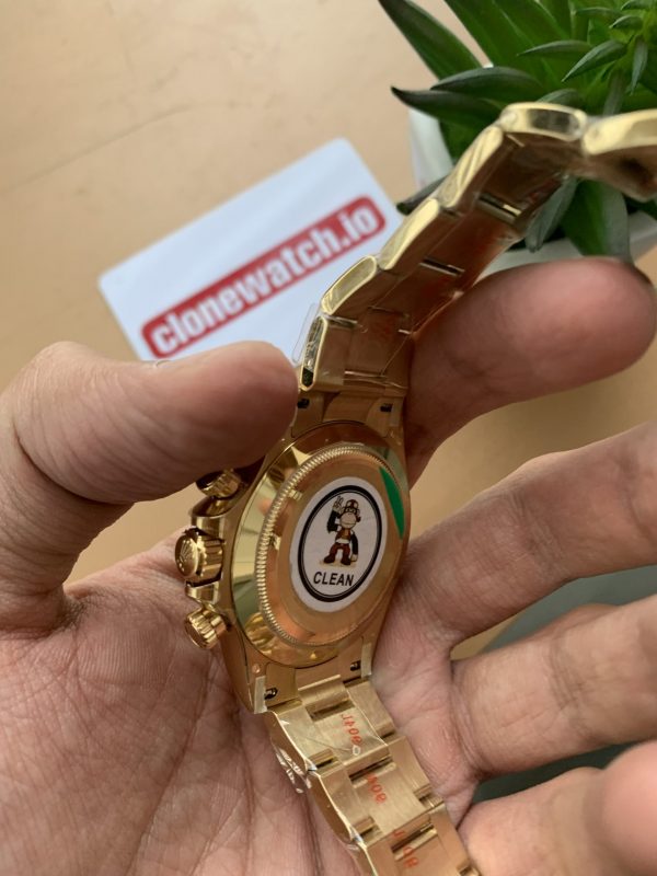 Best Rolex Daytona Replica Copy Yellow Gold Green Dial 116508 Swiss 4130 Movement - Image 5
