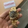 Top Quality Super Clone Rolex Daytona All Gold Diamond Markers Black Dial - Image 7
