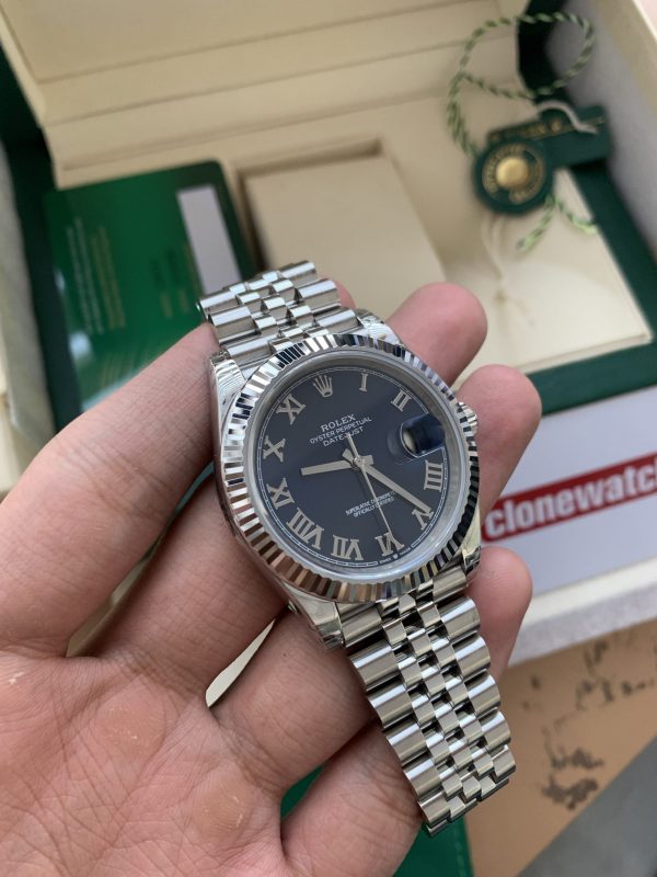 Knock Off Rolex Datejust Replica Blue Dial Roman Numerals Swiss 3235 - Image 2