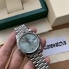 Fake Rolex Day-Date 40 Platinum Ice Blue Dial Fluted Bezel