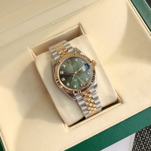 1:1 Clone Rolex Datejust 31mm Green Diamond Dial Two Tone - Image 3